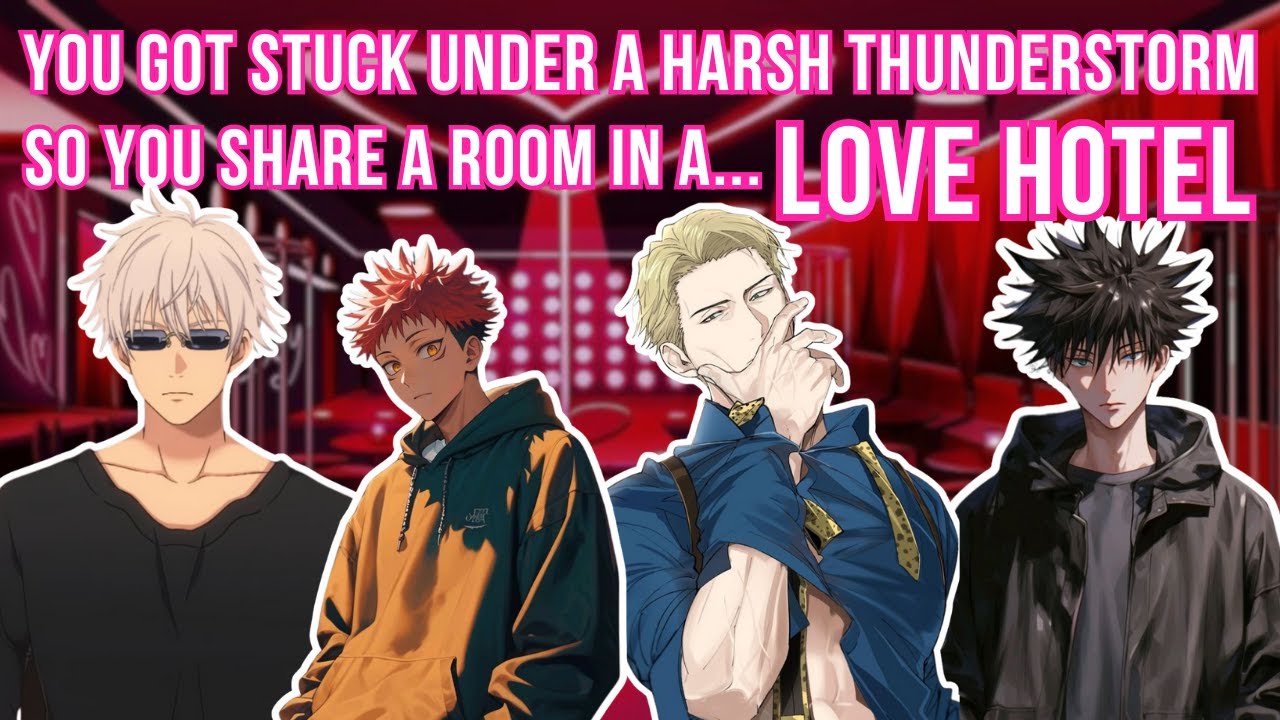 You got stuck under a harsh thunderstorm so you share a room in a... LOVE HOTEL!