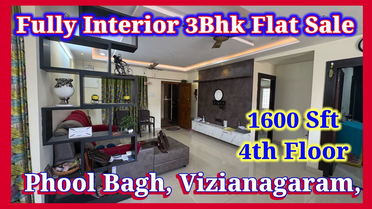 1️⃣ Urgent Sale 3BHK Flat Sale in Vijayanagaram | 1600 Sft Fully Interior | Only 59 Lakh🔥