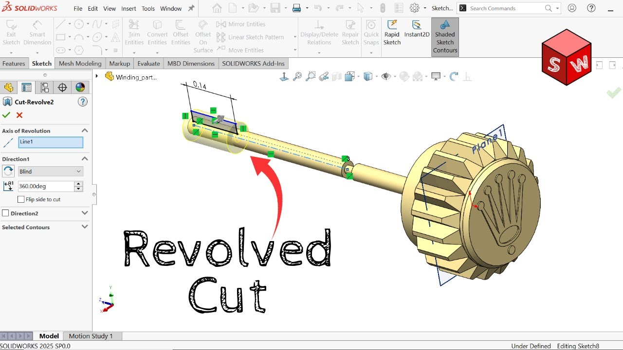 Учебное пособие по вращению в Solidworks для начинающих