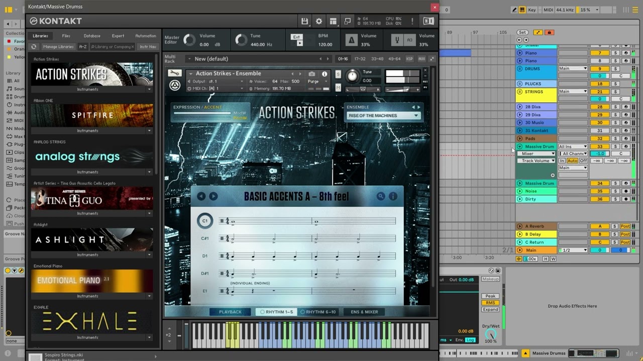 Making Emo Afro House from Piano Idea ( part 1, no commentary, fragmented video )