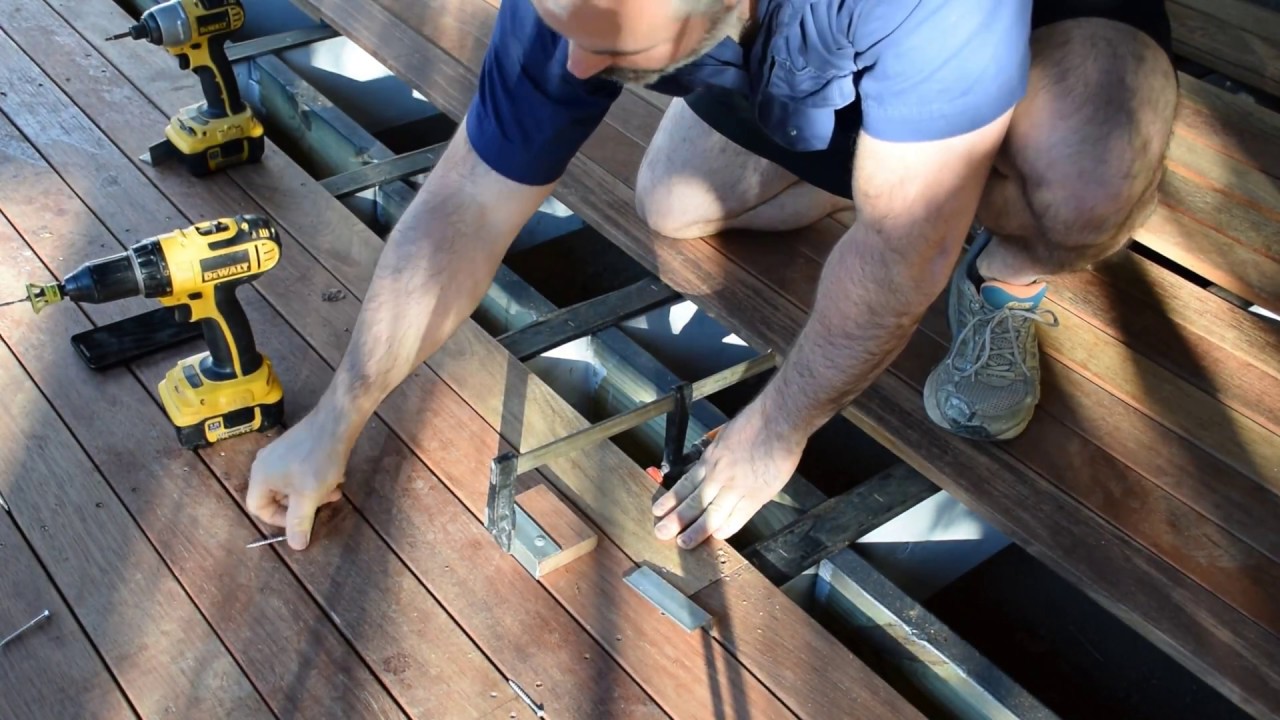 How to Straighten Bent or Bowed Decking Boards, Hardwood Decking, Crooked decking, Kwila