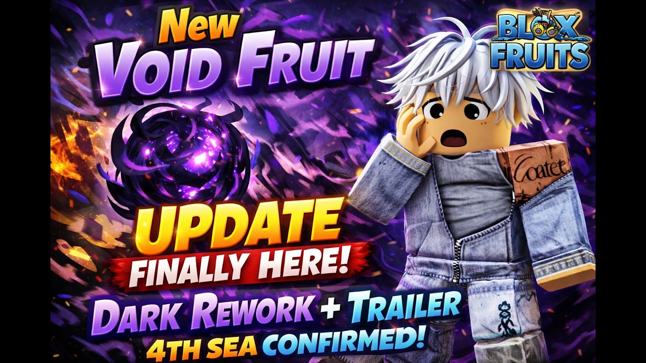 New Void Fruit UPDATE FINALLY HERE! Dark Rework + Trailer in Blox Fruits+ 4th sea CREDIT REAL BACON