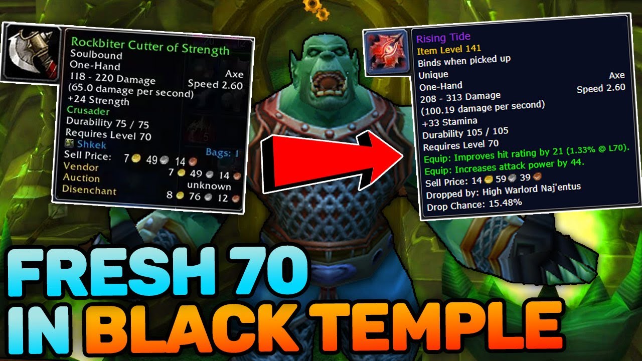 Clearing Mount Hyjal and Black Temple with GREEN GEAR and getting HUGE upgrades
