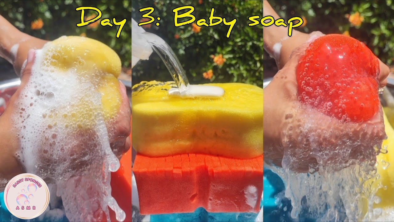 Day 3 🧼Baby soap🧼 Sudsy sponge squeezing