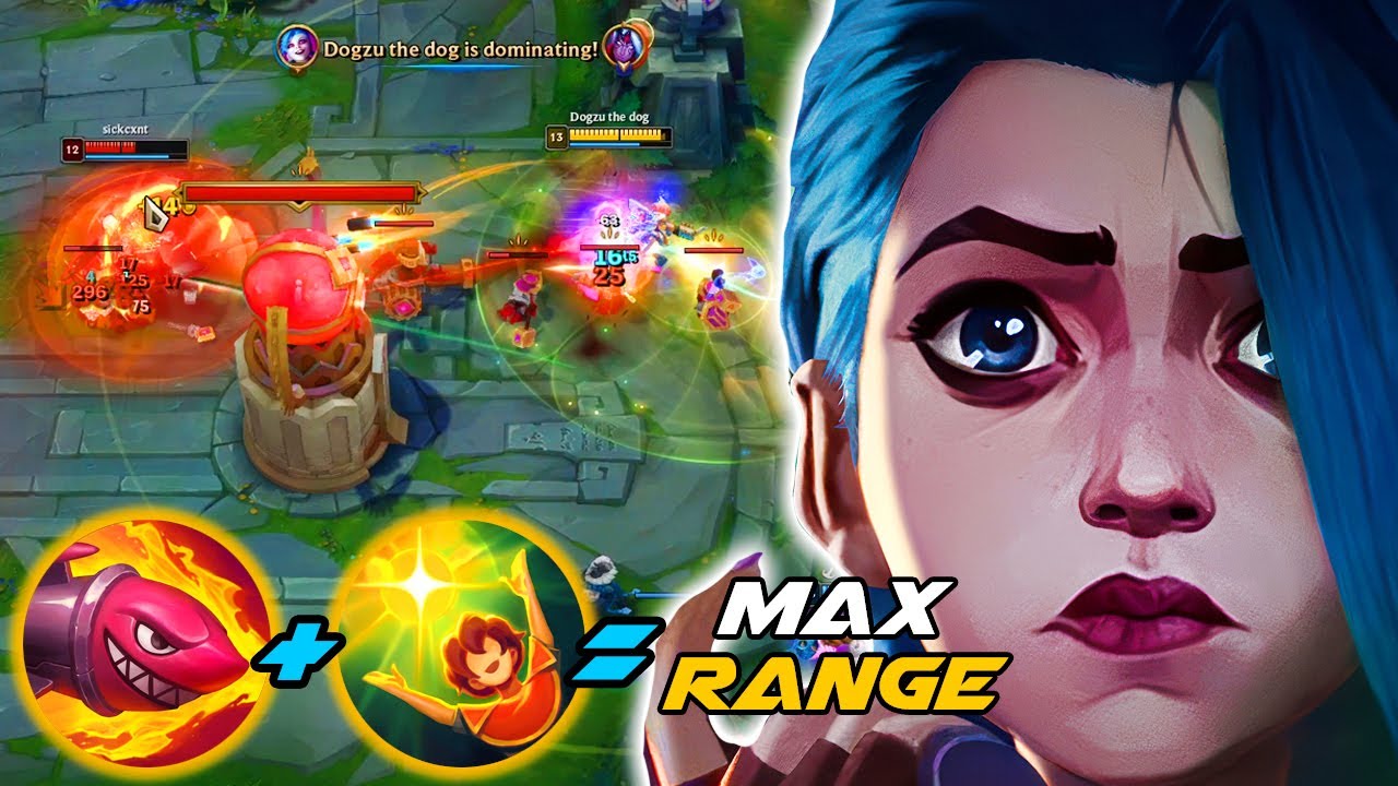 We created the HIGHEST RANGE in LEAGUE OF LEGENDS (JINX + MILIO)