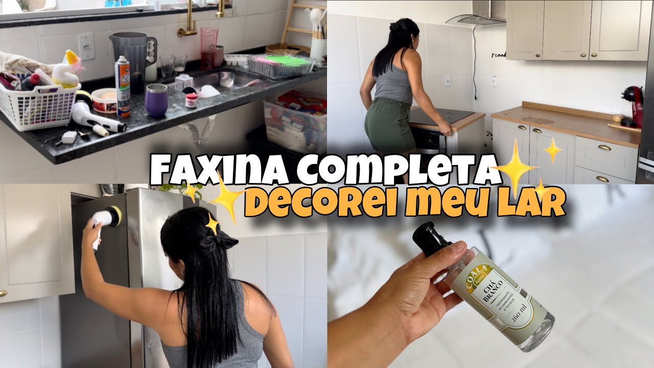 FAXINA COMPLETA | 5 horas de LIMPEZA PESADA e ficou tudo limpinho.✨ DECOREI O LAR e AMEI 💖