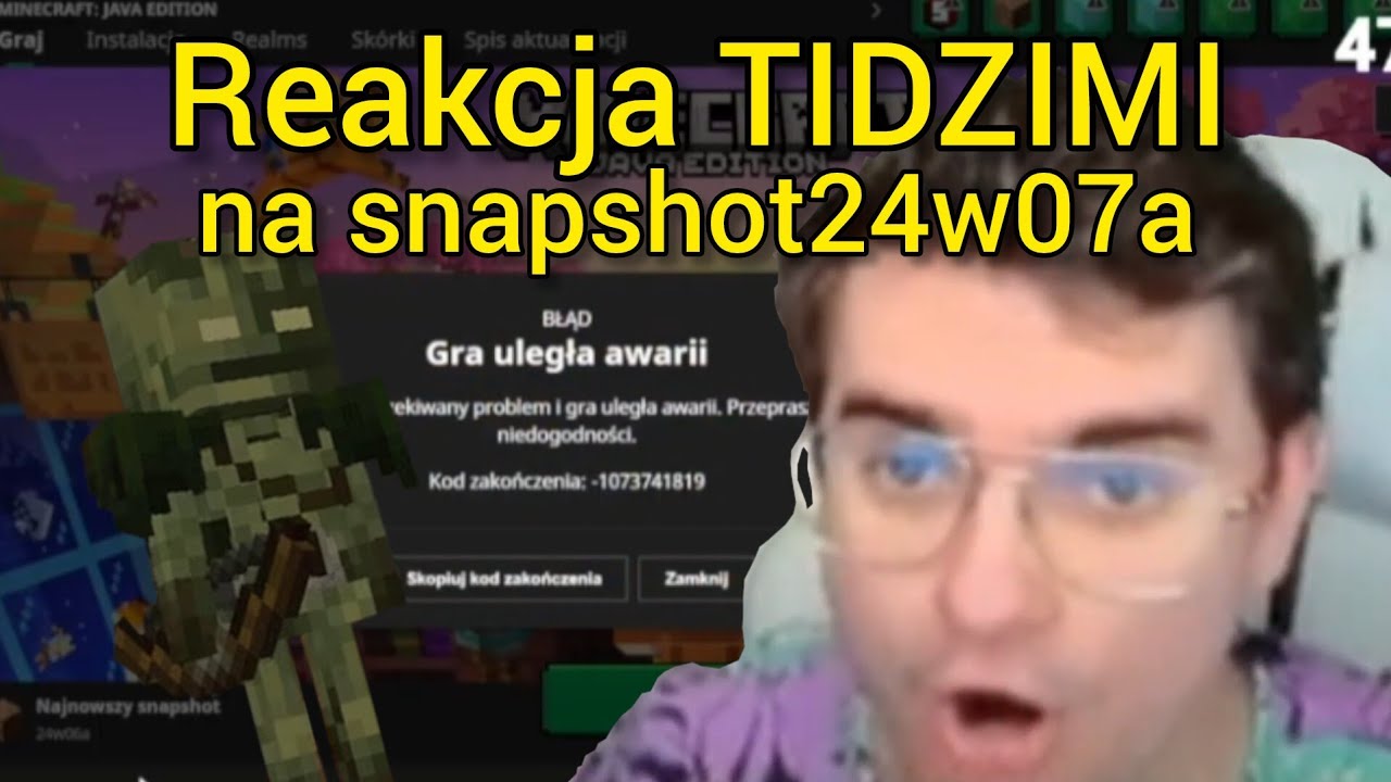 Reakcja TIDZIMI na nowego szkieleta w snapshocie 24w07a!