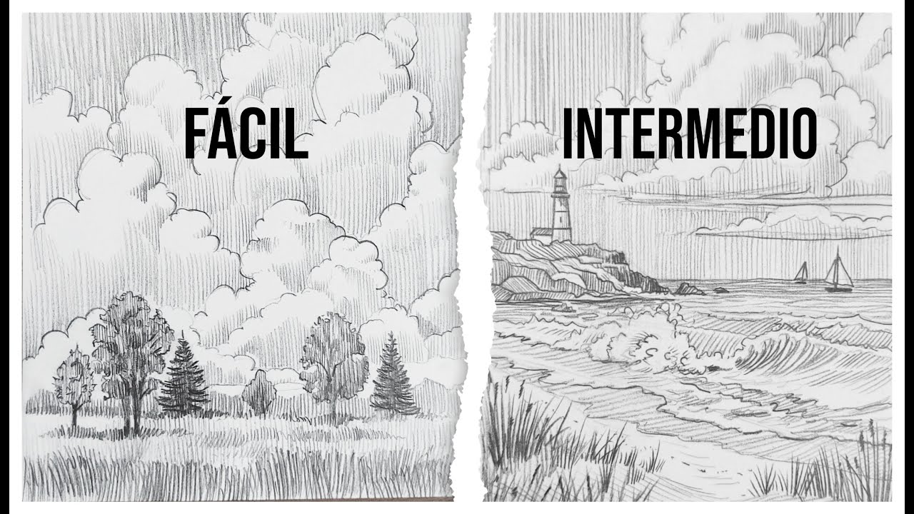 2 Paisajes FÁCIL - INTERMEDIO para Aprender a DIBUJAR este Verano