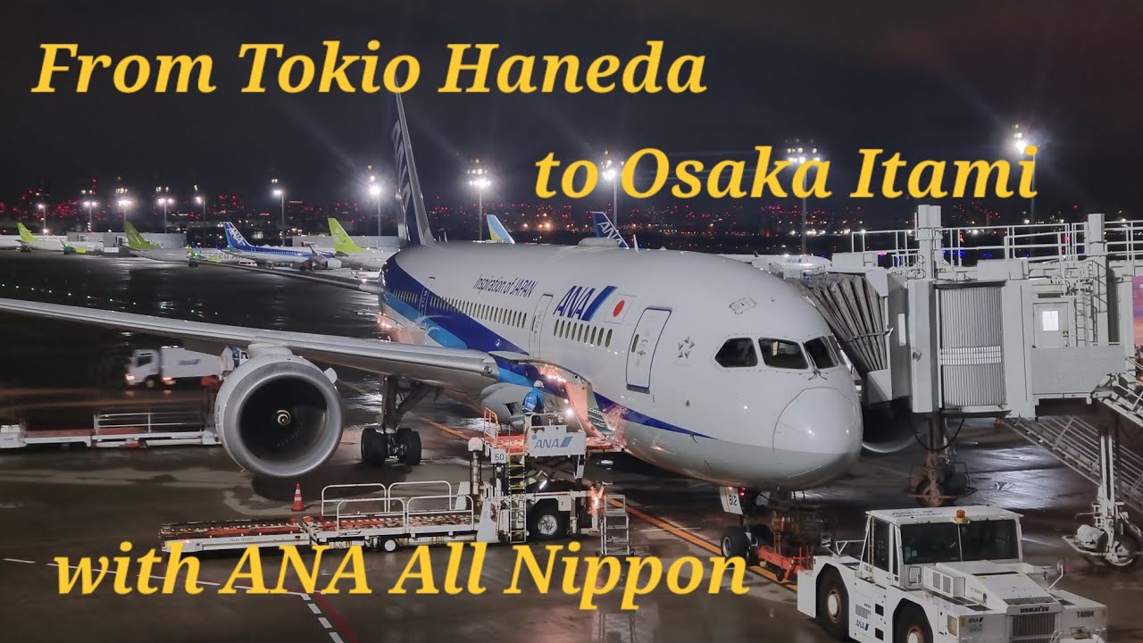 [4K60] ANA All Nippon Boeing 787-8 Flying from Haneda to Itami ...