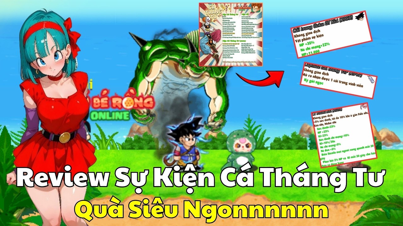 Ngọc Rồng Online - Review Sự Kiện Ng&agrave;y C&aacute; Th&aacute;ng Tư , Kol , Qu&agrave; Si&ecirc;u Ngon !