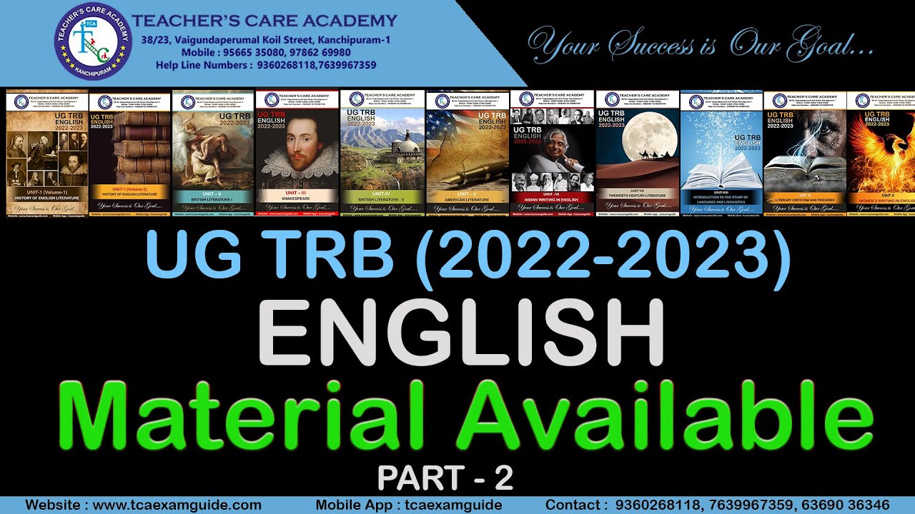 UG TRB (2022-2023) : ENGLISH (Material Available) PART-2