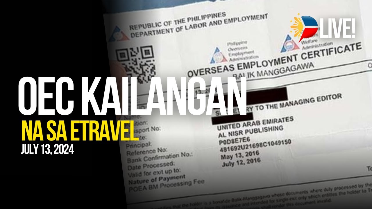 🔴 AUTOMATIC BA LALABAS ANG OEC SA ETRAVEL O MANUALLY ILALAGAY?