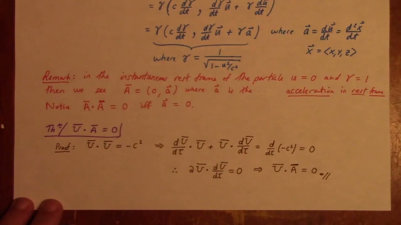 General Relativity: Lecture 7: 4-vectors and physics in Special Relativity