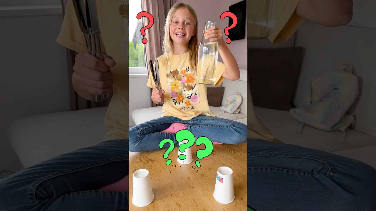 🤩Lia experimentiert mit einer Wasserflasche 🤓 #kinder #lernen #kindervideo #experiment #wissen