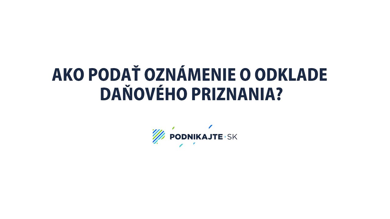 Odklad daňového priznania v roku 2020 elektronicky - videonávod