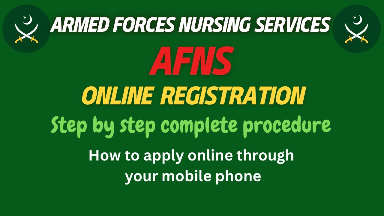 AFNS Online Registration 2024 | How to Apply Online in AFNS | Step by Step Complete Procedure