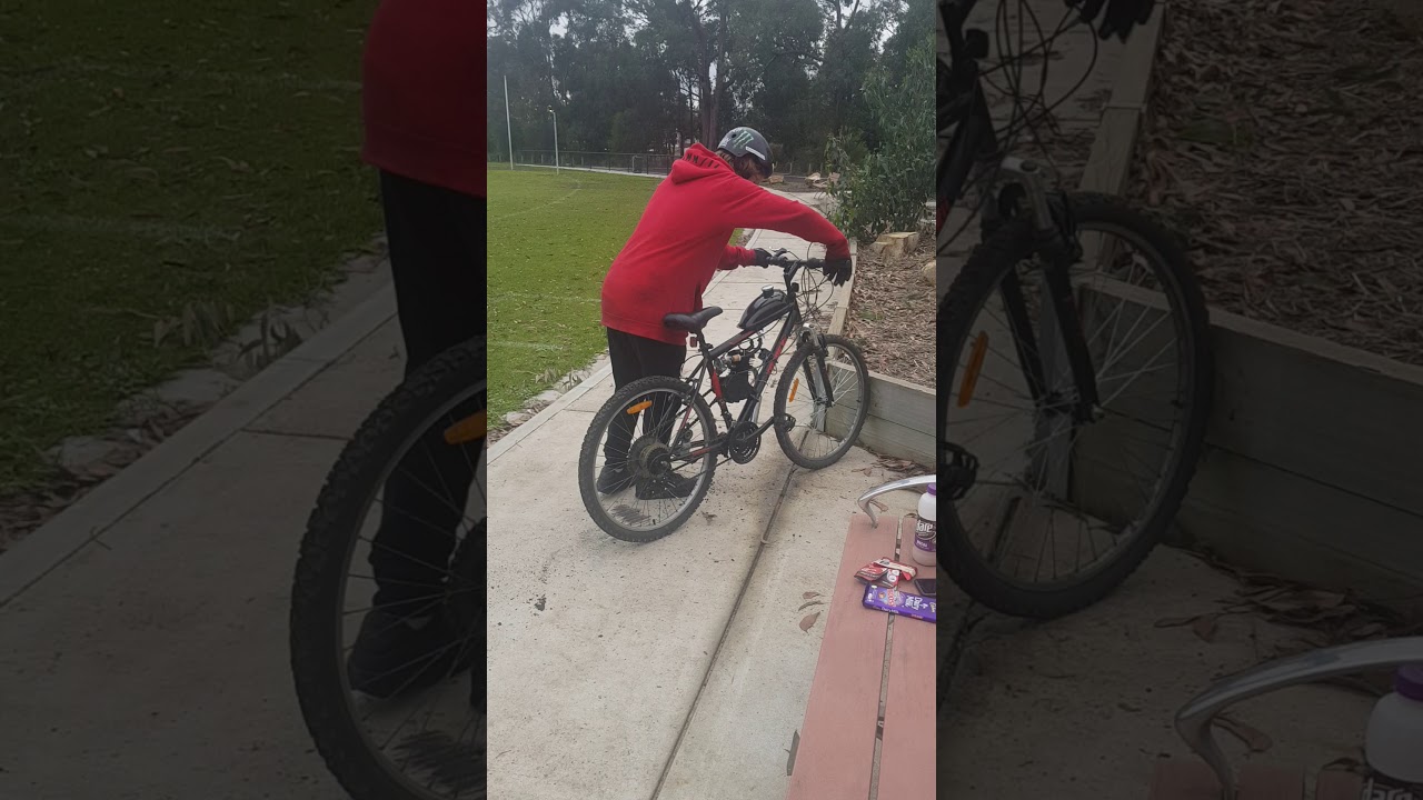 Motorized Bike Burnout GONE WRONG