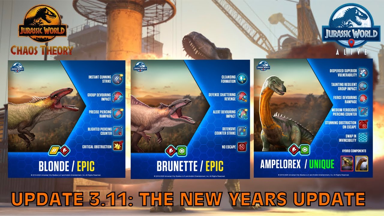 Update 3.11: The New Years Update - Jurassic World Alive (First Update Of 2025)