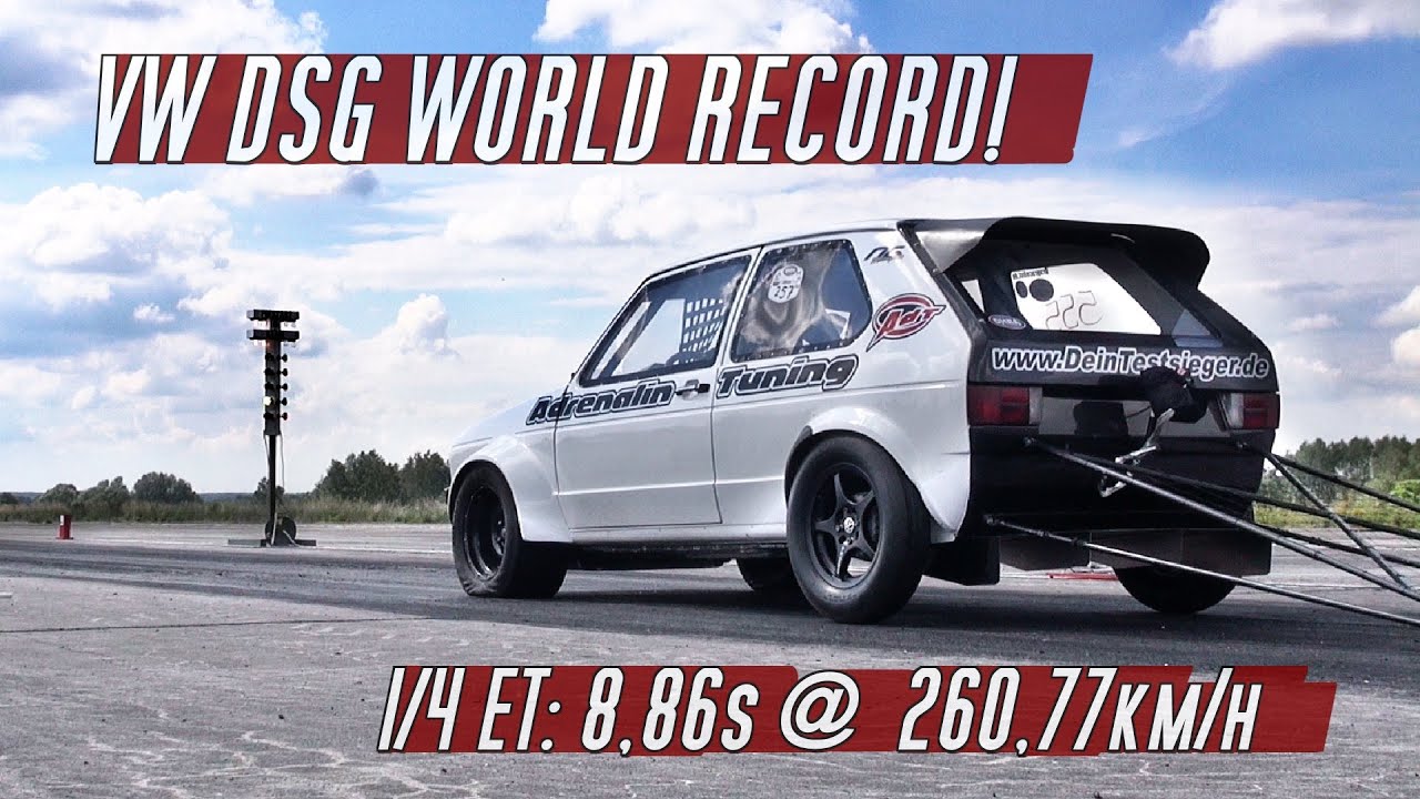 DSG World Record! VW Golf Mk1 FWD run 8,86s @ 260kmh in Finsterwalde 2016