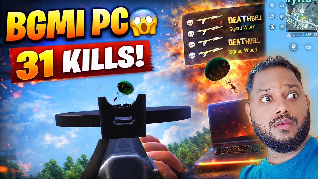 BGMI PC Par Khela 😱 31 KILLS Full Match | Solo vs Squad | Hindi Gameplay
