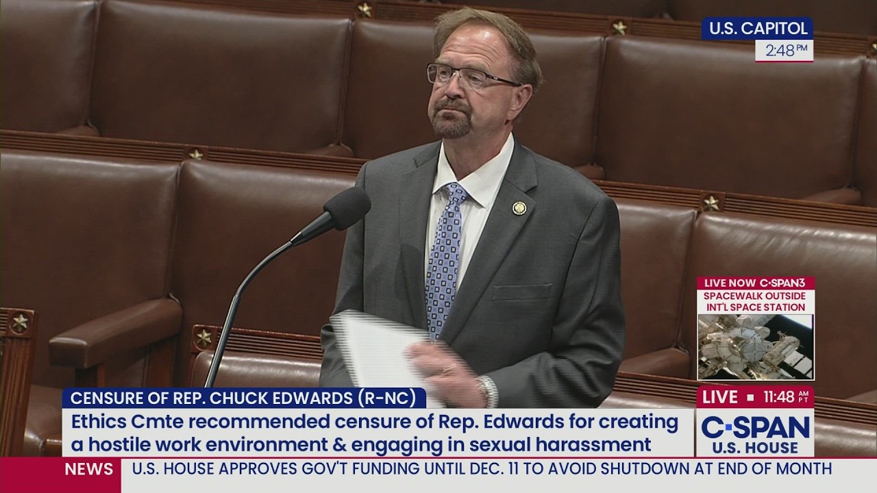 U.S. House Vote on Government Funding & Debate on Censuring Rep. Chuck Edwards (R-NC)