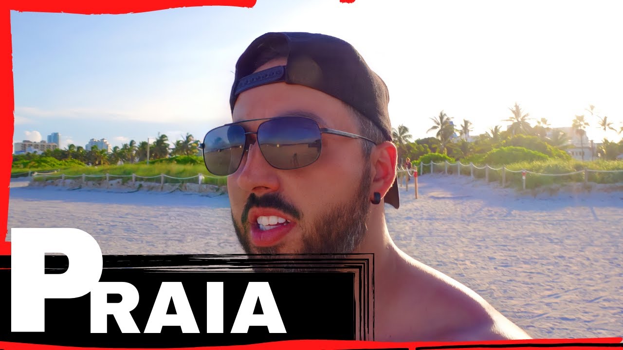 BRASILEIROS EM MIAMI FLORIDA - Fui conhecer praias Miami Beach - South Beach Miami - 4k PT3