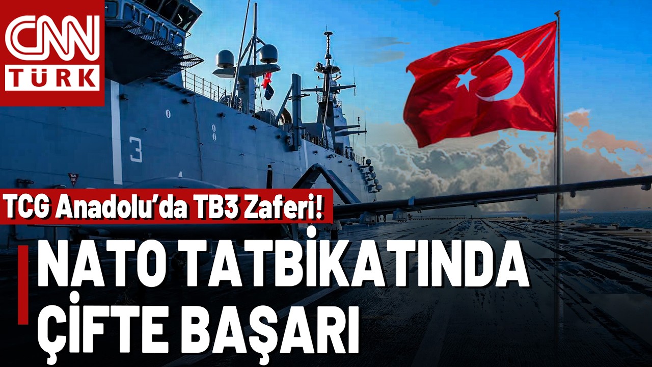 NATO Tatbikatında İlk: TCG Anadolu'dan Kalkan TB3 Hedefini 12'den Vurdu!