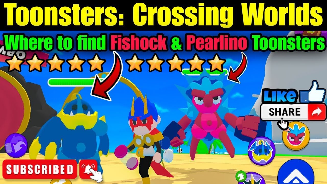 Fishock | Toonsters: Crossing Worlds | Where to find Fishock & Pearlino #rhodegamer