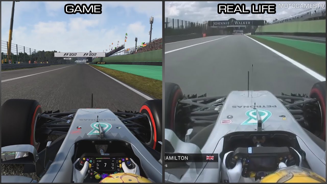 F1 2017 vs Real Life - Interlagos Onboard Lap Comparison