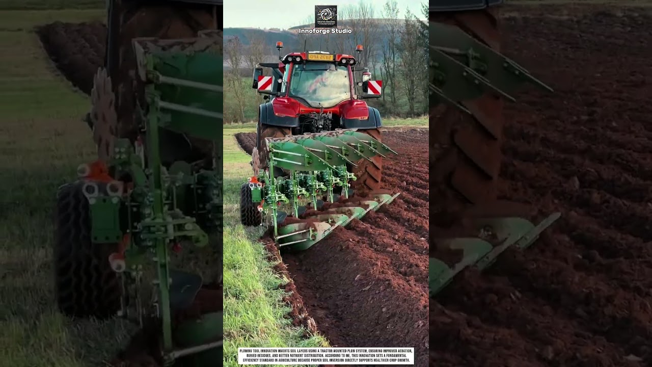 Plowing Tool Innovation with Tractor Attachment for Efficient Soil Inversion 