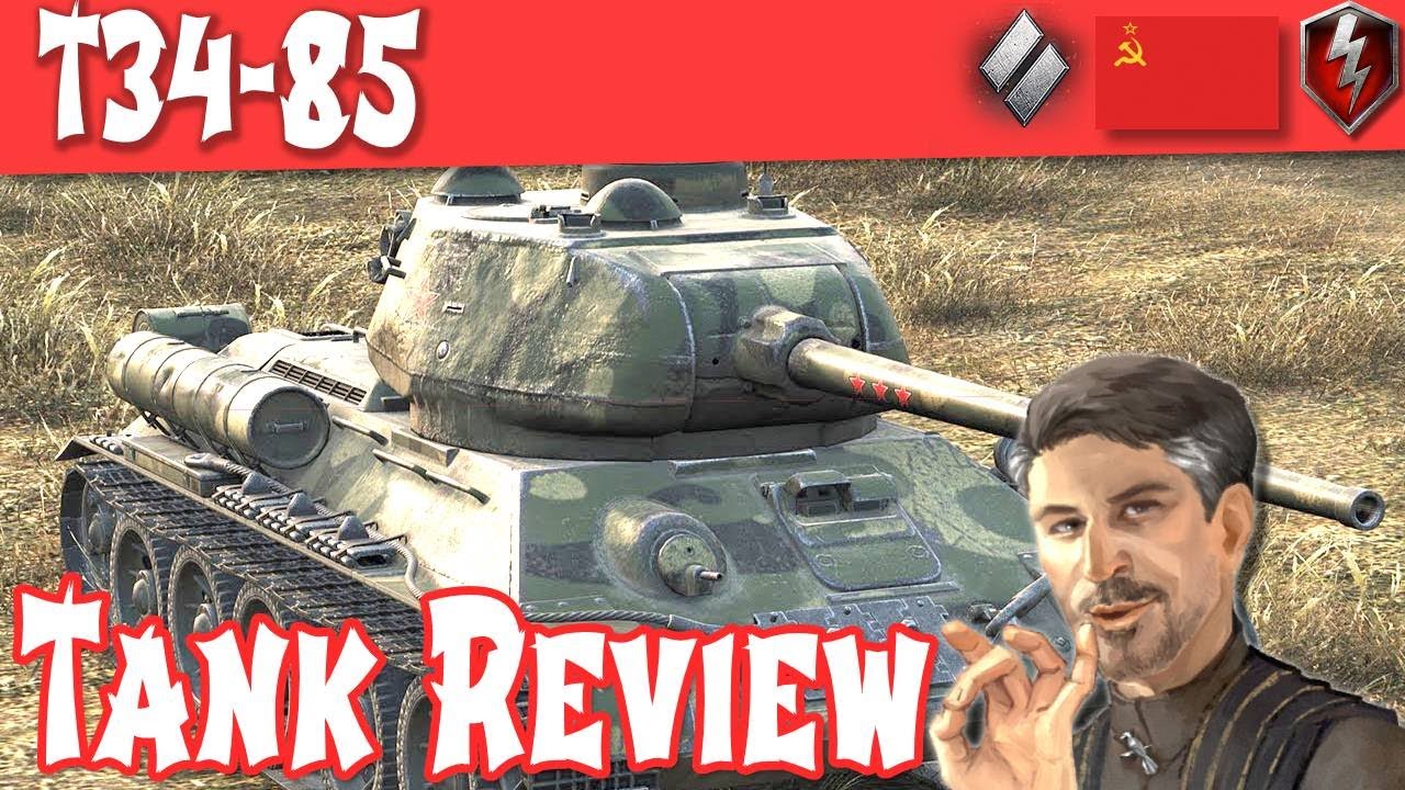 WOT Blitz - Полный обзор советского среднего танка T34-85 6-го уровня ||WOT Blitz||