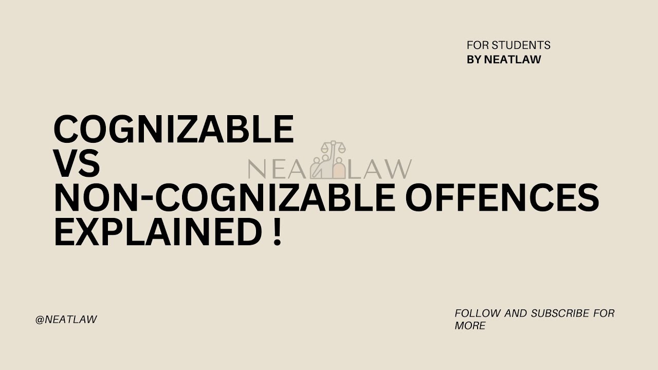 &ldquo;Cognizable vs Non-Cognizable Offences Explained NEATLY ⚖️
