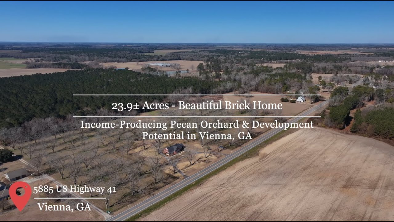 23.9± Acres - Beautiful Brick Home - Income-Producing Pecan Orchard - Development Potential