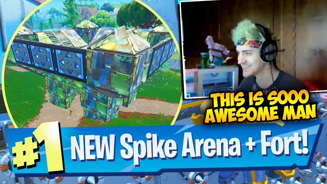 NINJA Reacts To Port-A-Fortress In Game and Talks About Spiky Stadium! (Fortnite Moments)