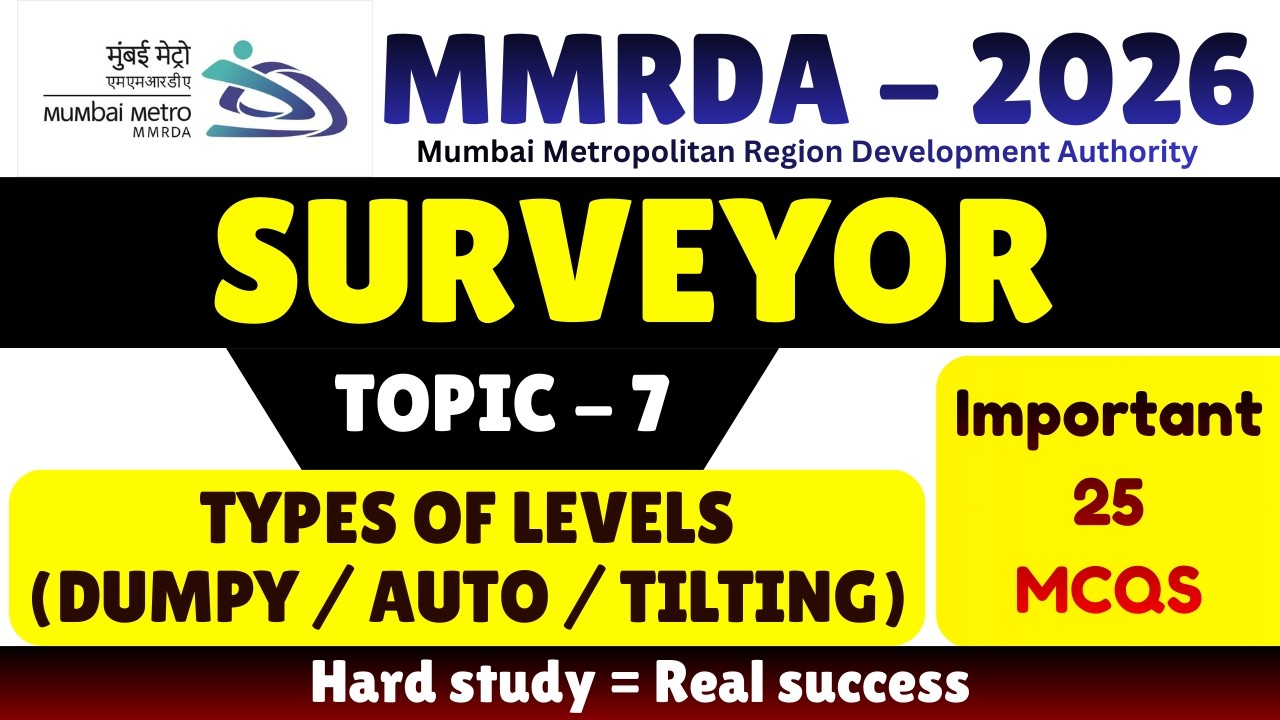 Types of Levels MCQS | MMRDA 2026 Surveyor | MMRDA 2026 Surveyor PDF Notes | MMRDA Surveyor PYQ