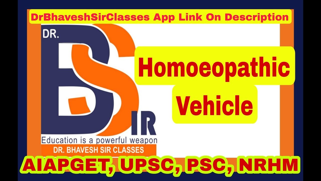 Vehicle || Homoeopathic Pharmacy || Homoeopathy|| Dr.Bhavesh Sir Classes|| Lecture -10