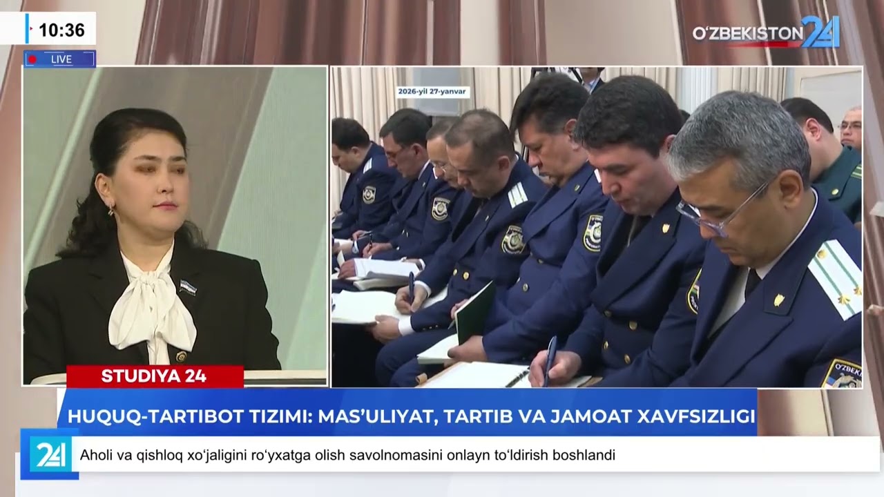 Studiya 24 | Huquq - tartibot tizimi: mas'uliyat, tartib va jamoat xavfsizligi