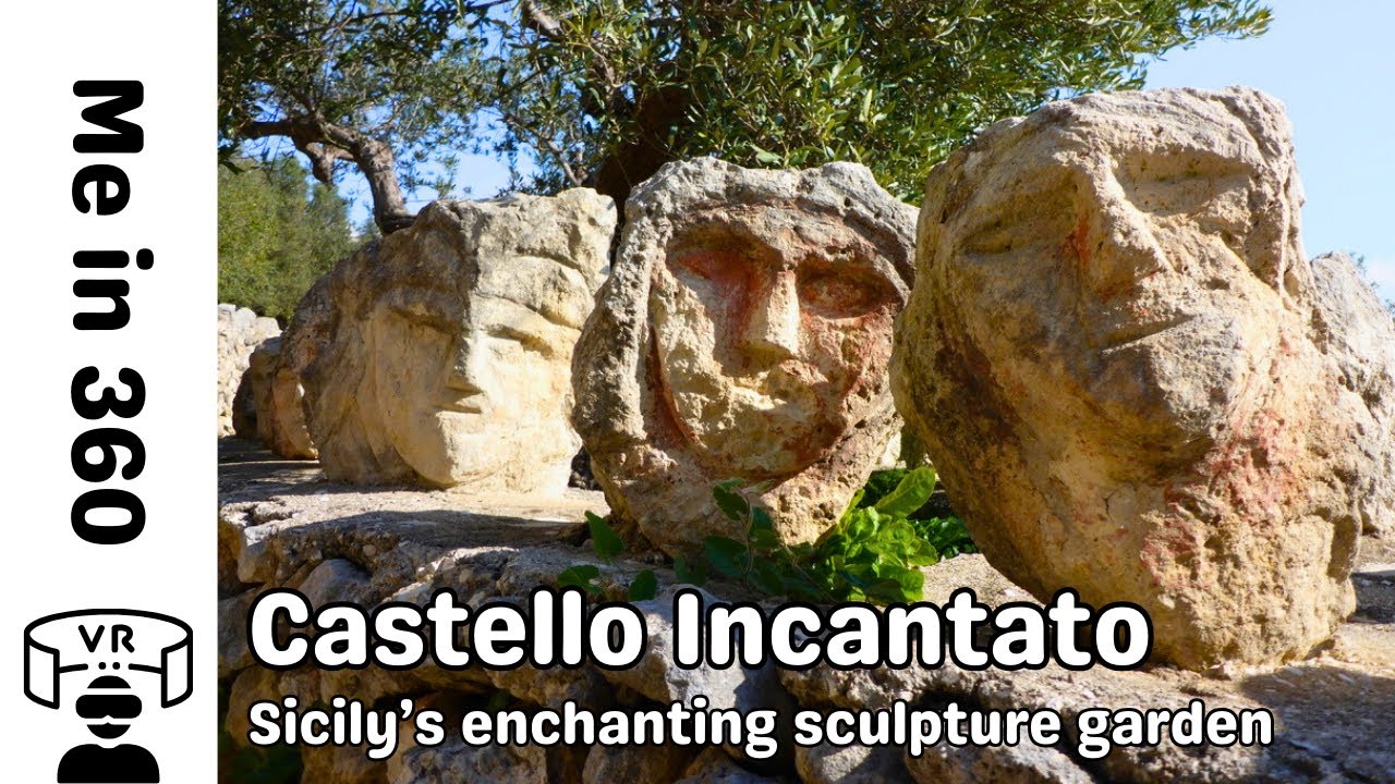 SICILY in 360&ordm; - CASTELLO INCANTATO sculpture garden in SCIATICA, ITALY - 360 VR