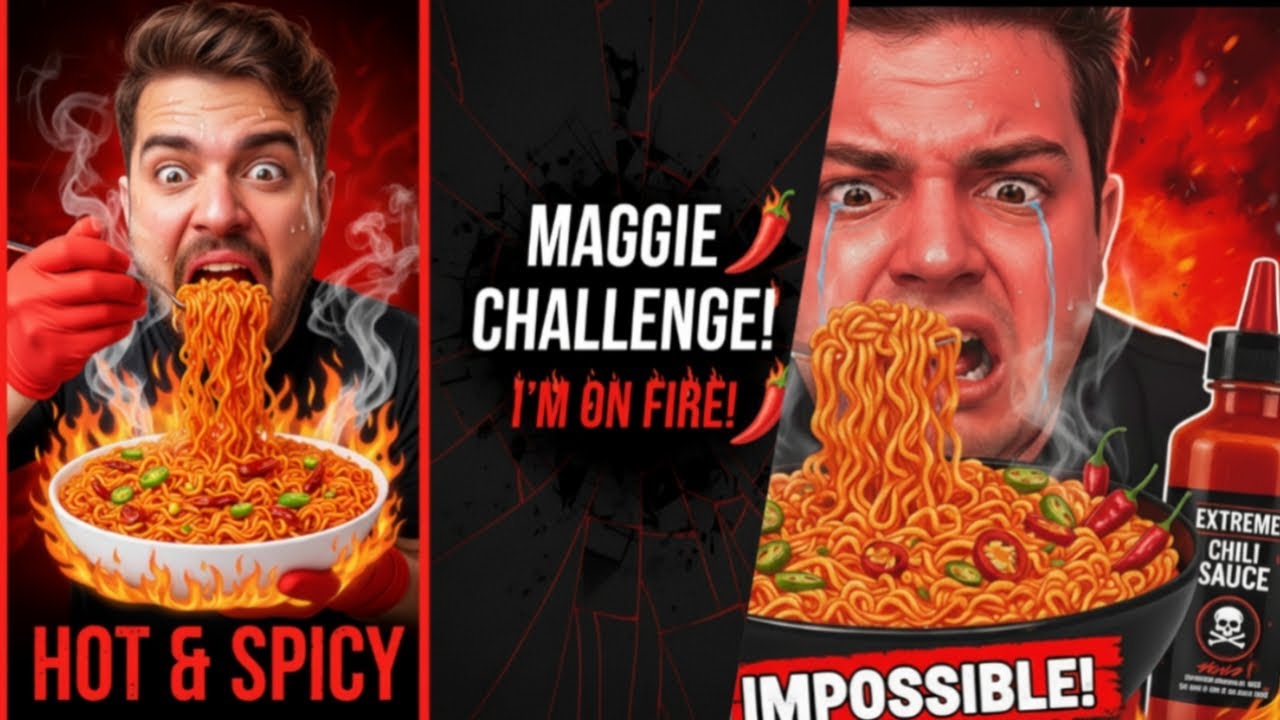 Eating Hot Maggie Challenge | spicy Maggie | Smile Maker