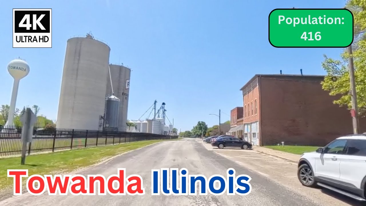 Driving Through Towanda, Illinois in 4K 🚗 | Scenic Route 66 Town Tour in McLean County