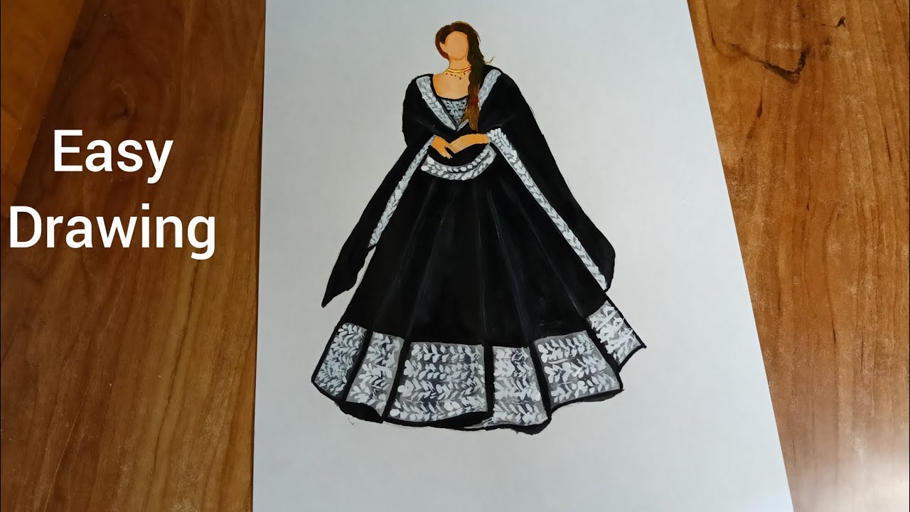 how to draw   designer lehenga / fashion illustration / #copicmarkers