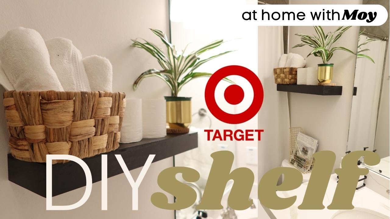 DIY Floating Shelf Installation & Guest Bathroom Makeover Pt1| How to Install Target Threshold Shelf