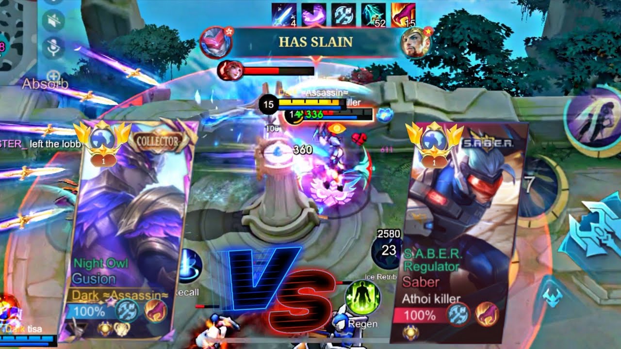 MLBB  TOP 1 GLOBAL SABER V/S  GUSION 💀 BEST BUILD GAMEPLAY 💯 GUSION COMBO SHOT💀