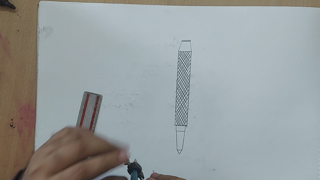 how to draw centre punch  60 degree