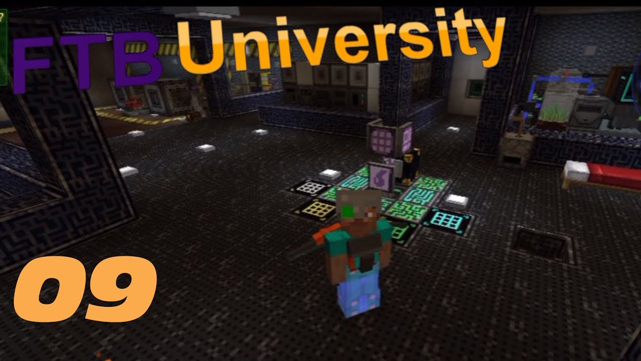 FTB University Lp Ep #9 Pneumatic helmet, поход в адскую крепость и начало Extended crafting.