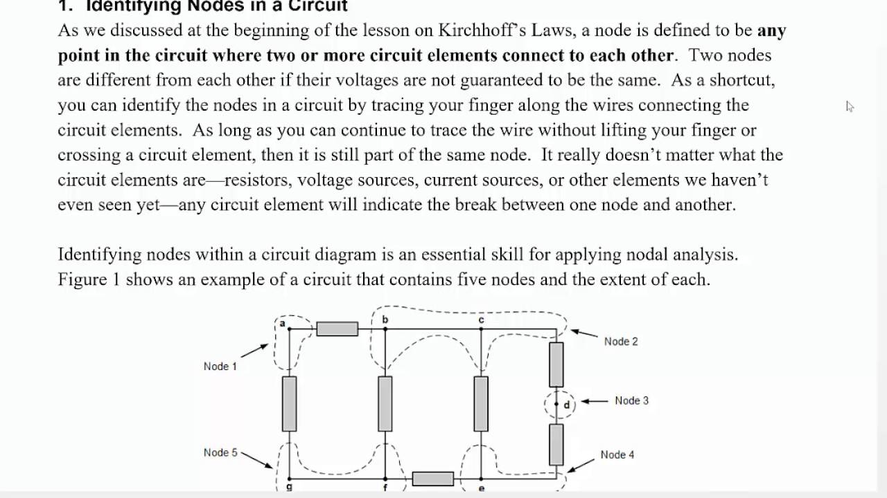 ECE 100 14 Identifying Nodes in a Circuit Lesson