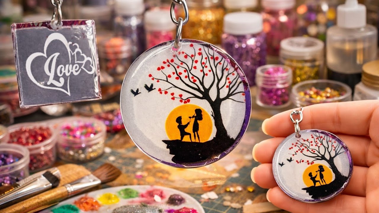 Photos wala Resin Keychain Making at Home #resinkeychain #gift #resinart #resin #diy 