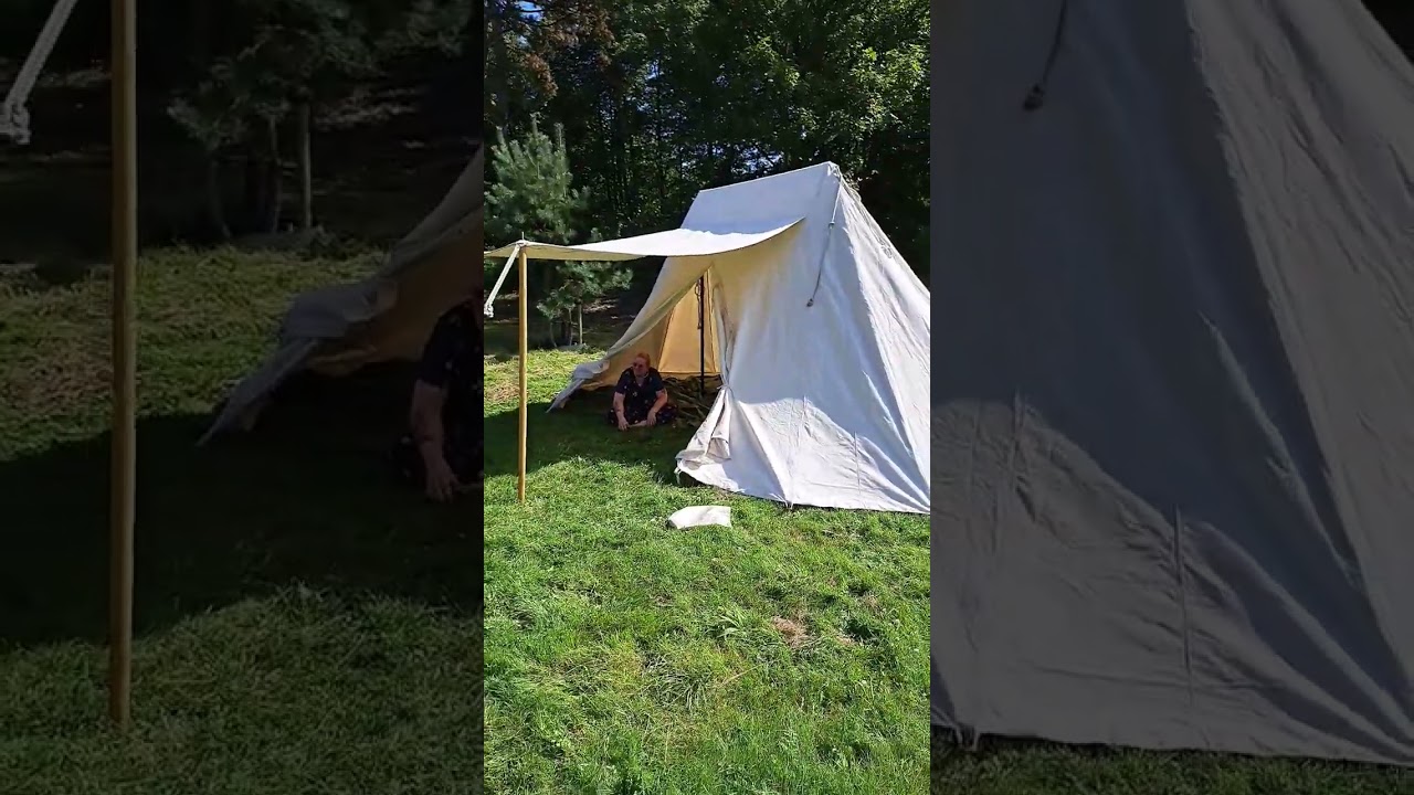 Unser Zelt steht Sachsenzelt Aufbau 🎪