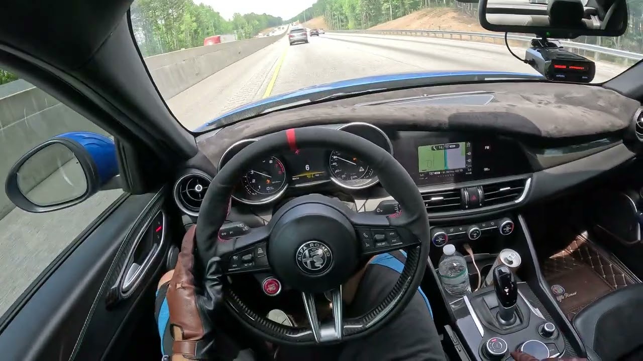 POV 2017 ALFA ROMEO GIULIA QUADRIFOGLIO CUTTING UP WITH A 2025 BMW M4 COMPETITION XDRIVE