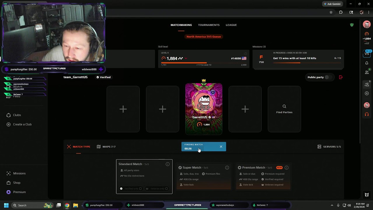 109 WEEK STREAK! FACEIT LEVEL 10 Grind! FOLLOW! SUB! LIKE! (30-SEC DELAY)